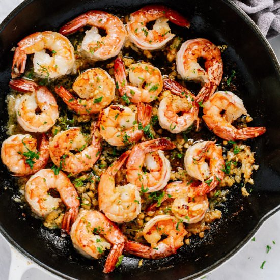 Garlic Butter Shrimp Skillet