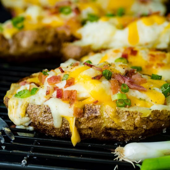 LOADED TWICE BAKED POTATOES