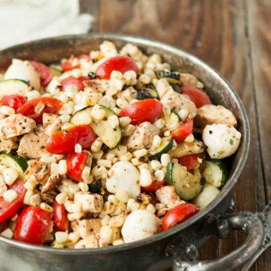 GRILLED GREEK CHICKEN AND CORN SALAD