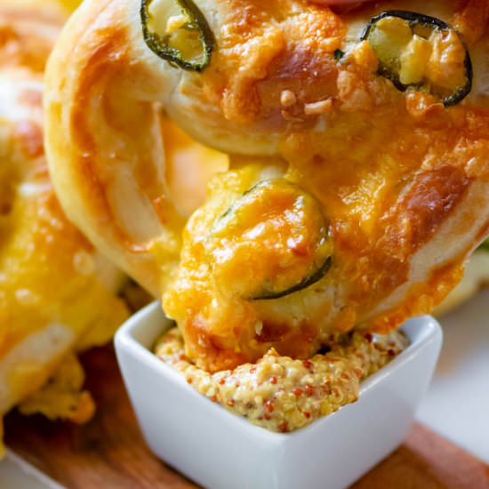 Jalapeno Cheddar Soft Pretzels
