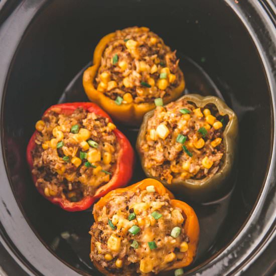 Slow Cooker Tex Mex Stuffed Peppers