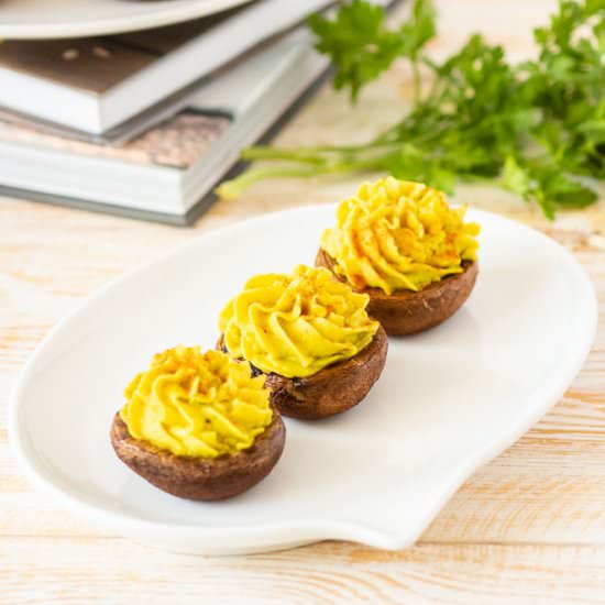 Vegan Deviled Mushrooms