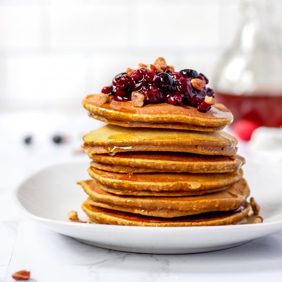 Pumpkin Pancakes with Berries