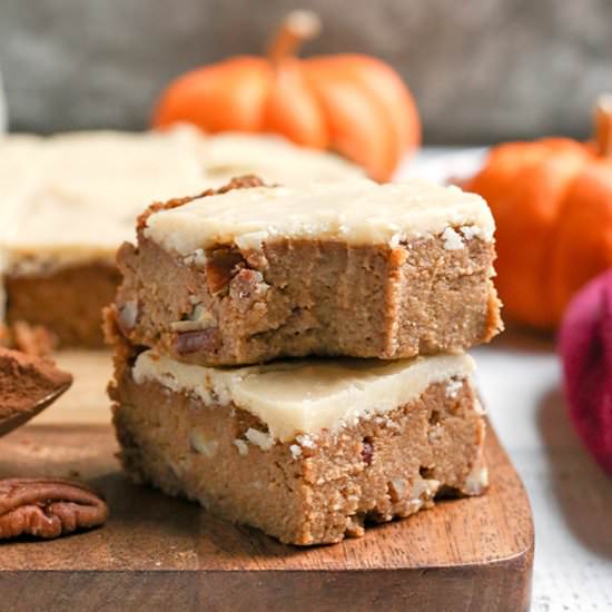 Paleo Vegan Frosted Pumpkin Bars