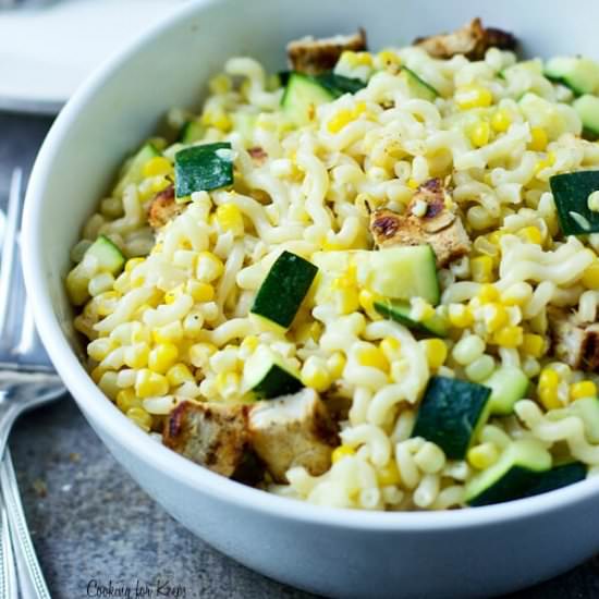 SUMMER PASTA WITH BLACKENED CHICKEN