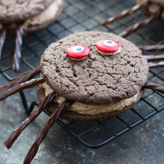 Chocolate Spider Whoopie Pies