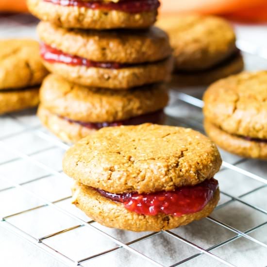 Vegan PB and J Sandwich Cookies