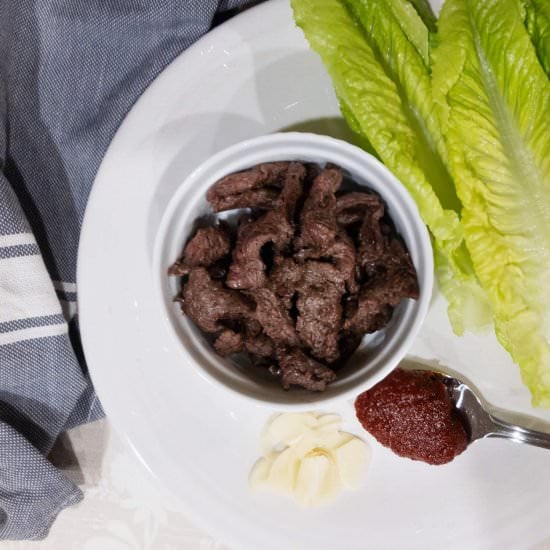 Beef Lettuce Wraps with Gochujang