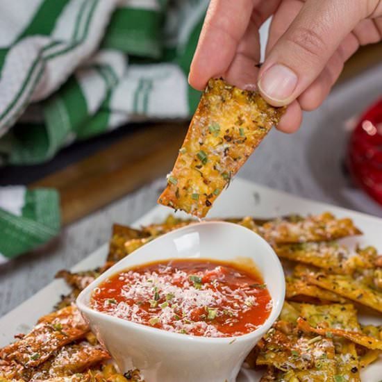 Italian Herb Baked Lasagna Chips