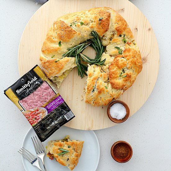 Holiday Ham Broccoli Cheese Wreath