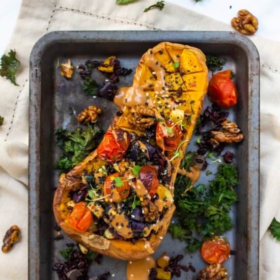 Stuffed Squash w. Walnuts & Tahin