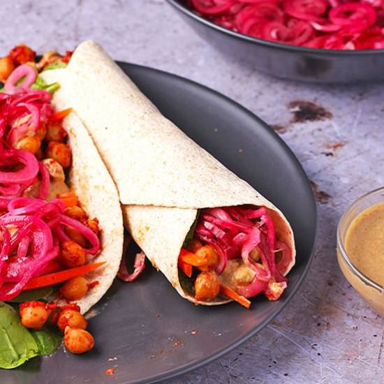 BBQ chickpea wraps