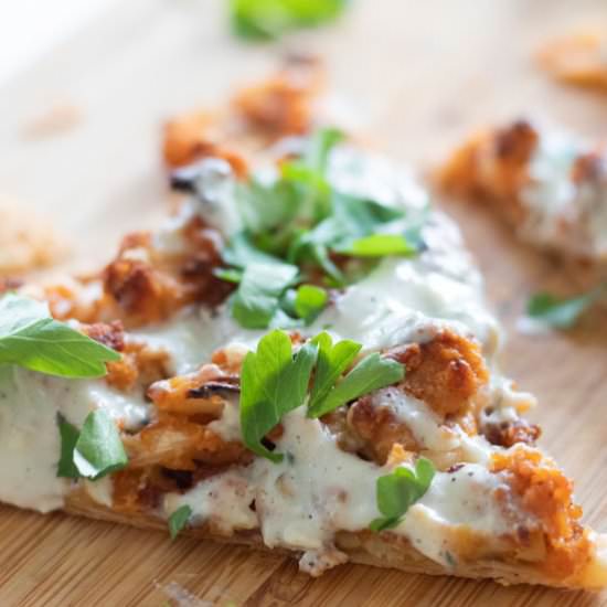 Buffalo Cauliflower Puff Pastry Piz
