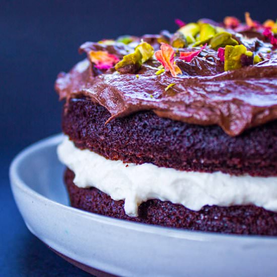Chocolate Glop Cream Cake-vegan, gf