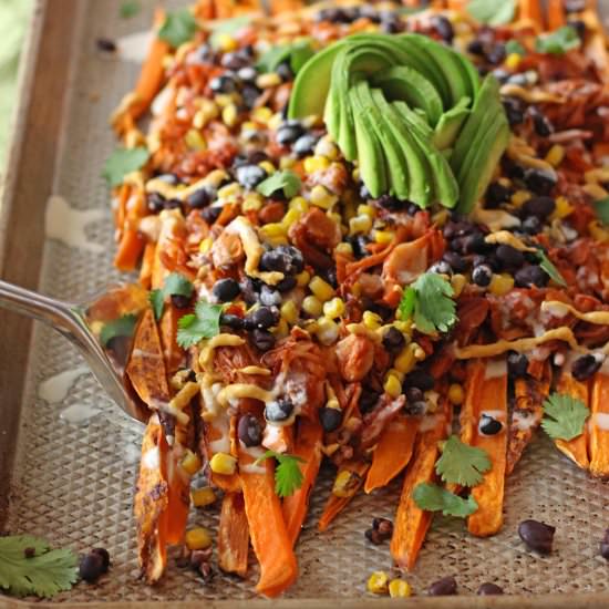 Jackfruit Sweet Potato Nachos