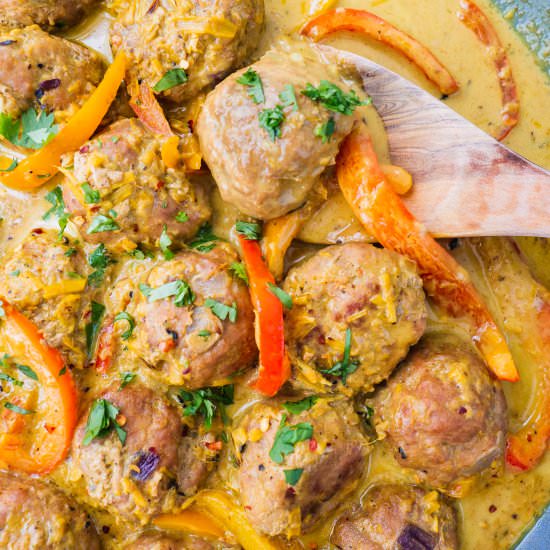 Whole30 Thai Coconut Curry Meatball