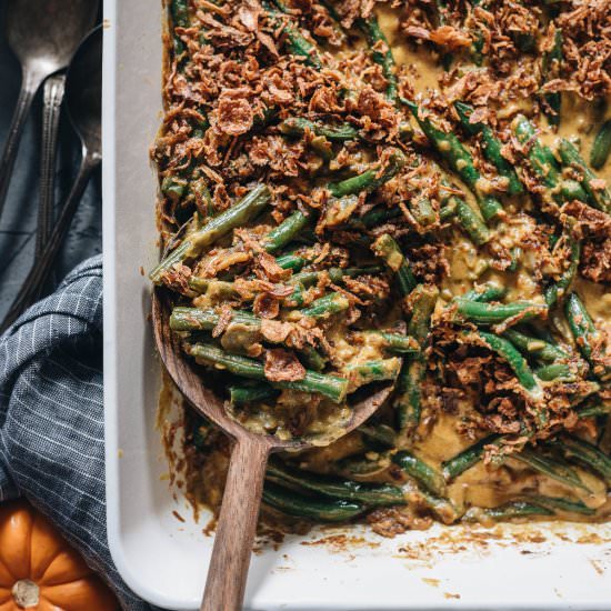 Curried Vegan Green Bean Casserole