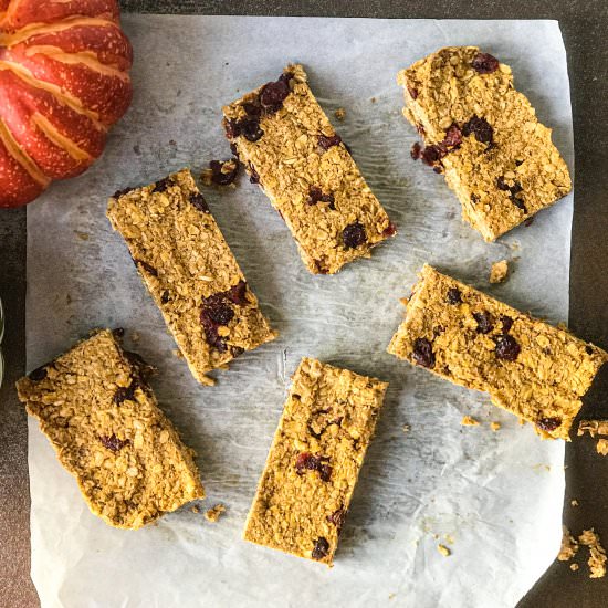 Chewy Overnight Oat Pumpkin Bars