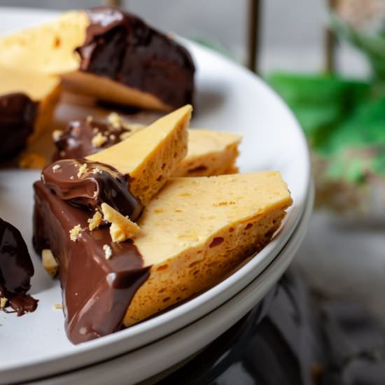 Chocolate-Dipped Honeycomb Brittle