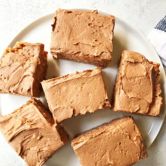 Frosted Nutella Rice Krispie Treats