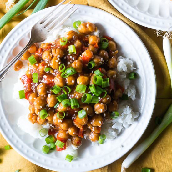 Pressure Cooker Kung Pao Chickpeas