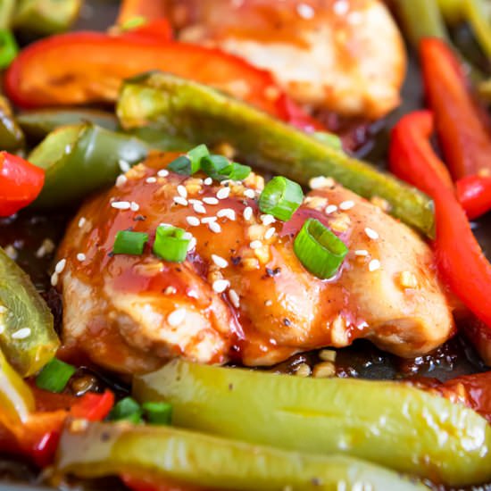 Honey Garlic Chicken One Pan Dinner