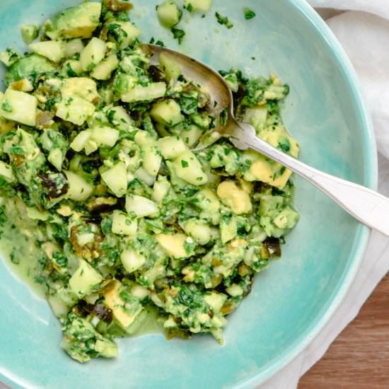 Roasted Poblano Salsa with Cucumber