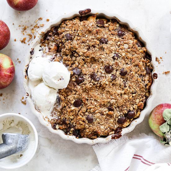 Apple Crisp w/ Ginger + Chocolate