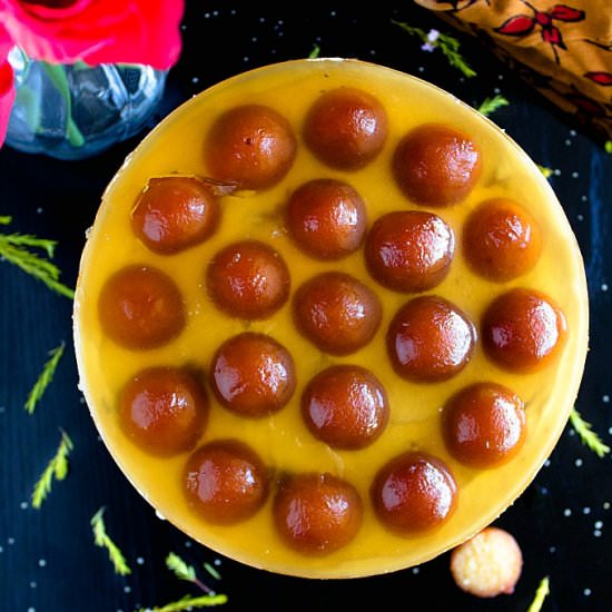 No Bake Gulab Jamun Cheesecake