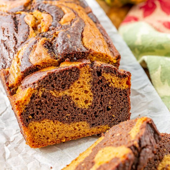 Chocolate Marbled Pumpkin Bread