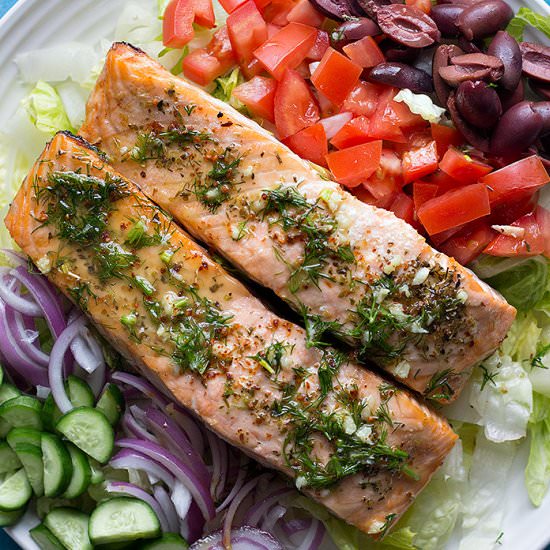 Greek Alaska Salmon Salad Recipe