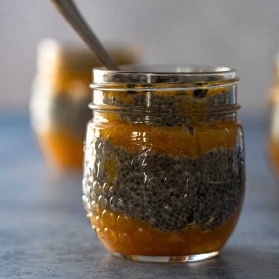 Chia Pudding w/ Peach/Passionfruit
