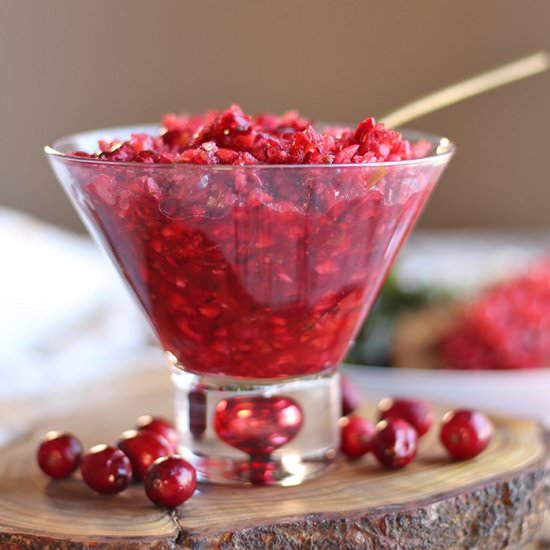 Cranberry salsa with orange zest