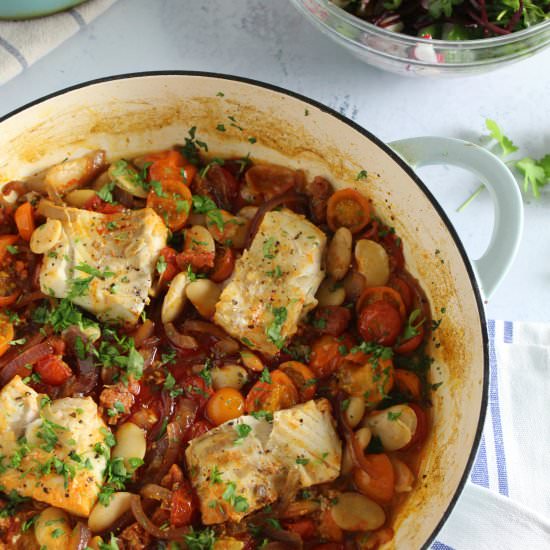 Cod and Chorizo Bake