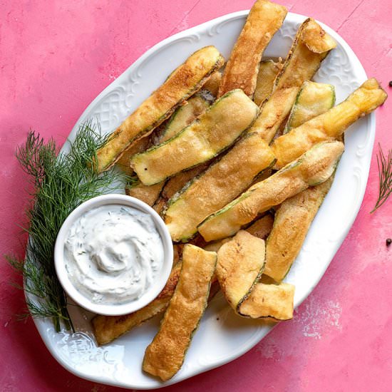 Greek fried zucchini chips recipe