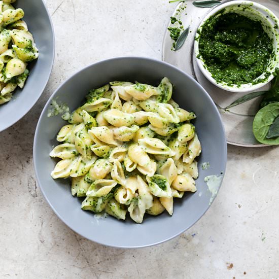 Pesto-Havarti Mac and Cheese