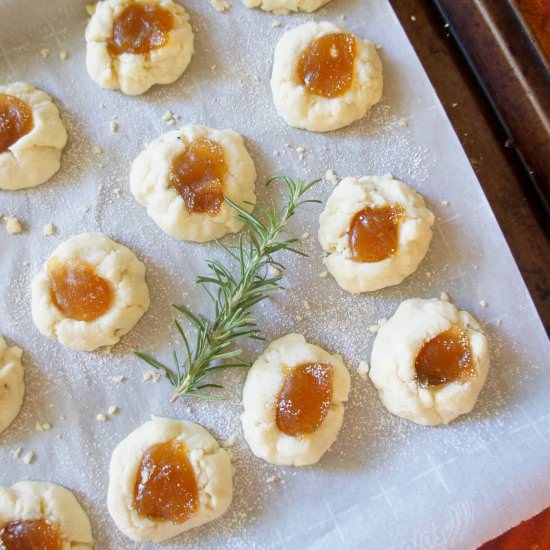 Apricot-Rosemary Thumbprints