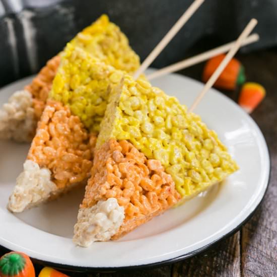 Candy Corn Rice Krispie Treats