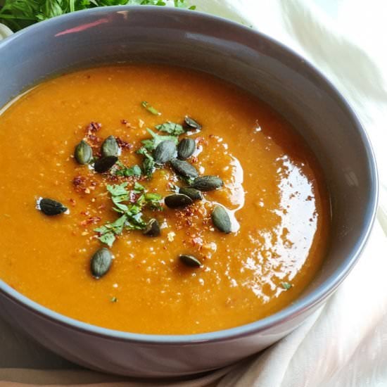 Sweet potato and chickpea soup