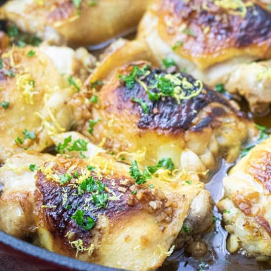 Roasted honey garlic lemon chicken