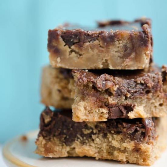 MALTED DARK CHOCOLATE CHIP BLONDIES