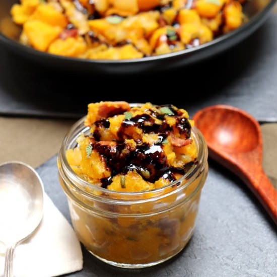 Kabocha Squash with Bacon and Sage