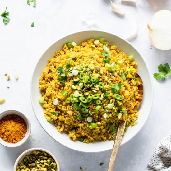 Curried Quinoa Pilaf with Pistachio