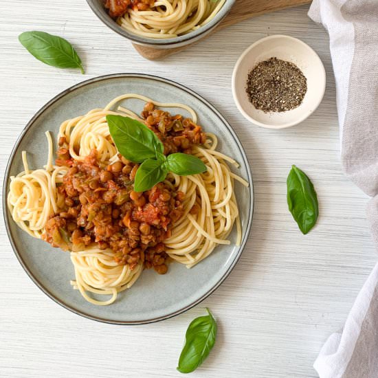 Veggie Packed Lentil Bolognese