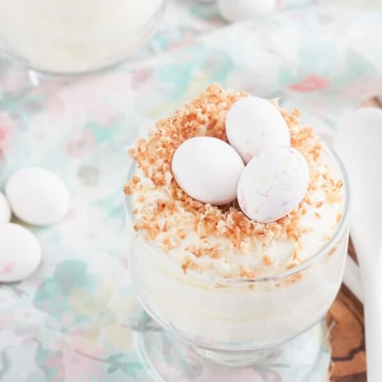 WHITE CHOCOLATE MOUSSE NESTS