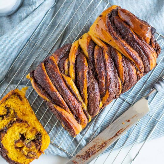Pumpkin Nutella Babka