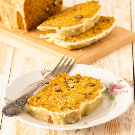 Carrot Cake Loaf with Orange Glaze