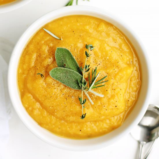 Butternut squash potato leek soup