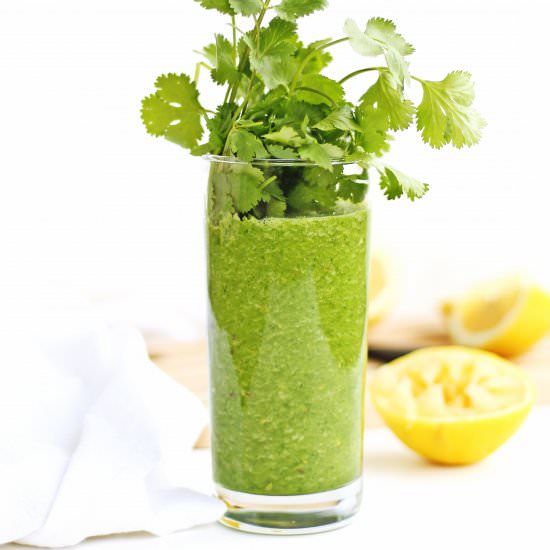 Glowing green smoothie
