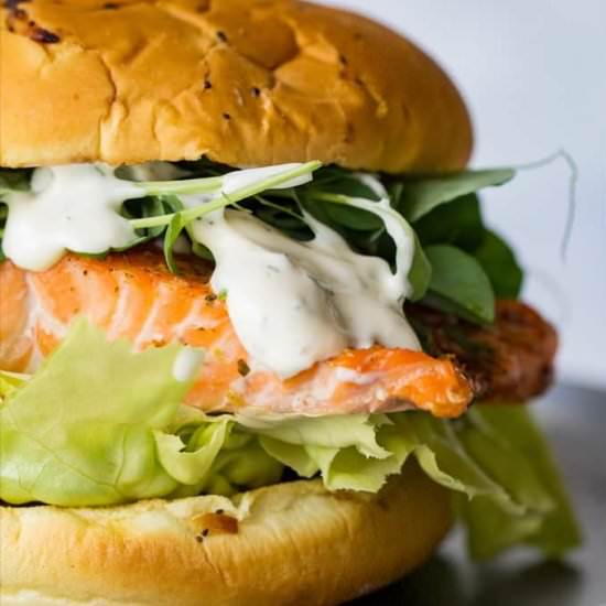 Grilled Salmon Sandwich